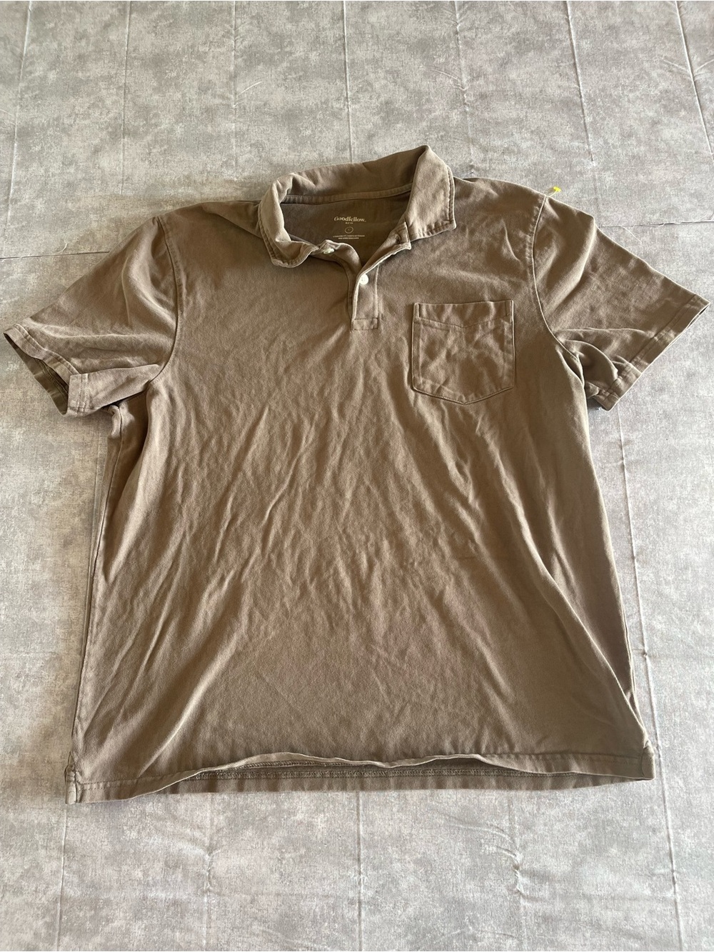 Goodfellow & Co Men's Olive Brown Short-Sleeve Polo with Pocket